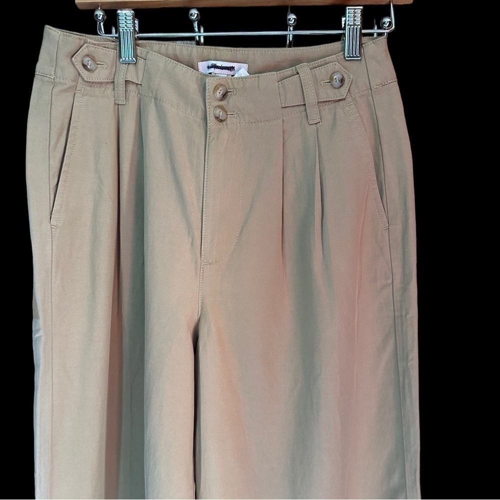 Madewell Harlow Wide Leg Linen Blend Pants Seed Khaki 12 Petite NWT - Picture 5 of 11